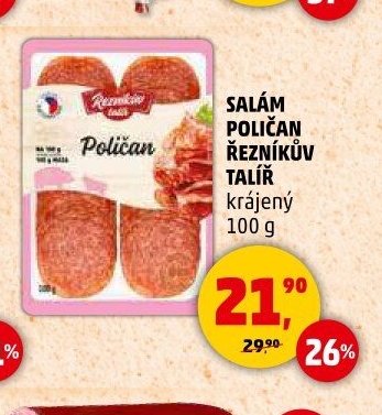 SALÁM POLIČAN ŘEZNÍKŮV TALÍŘ krájený 100 g