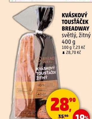 Chléb kváskový Tousťáček žitný Breadway