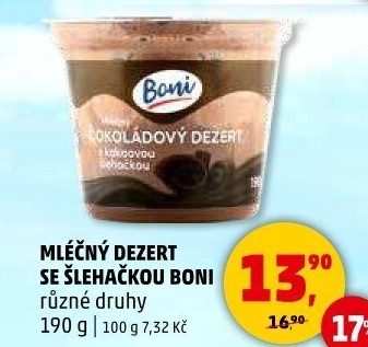 Dezert mléčný se šlehačkou Boni