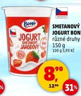 Jogurt smetanový ochucený Boni