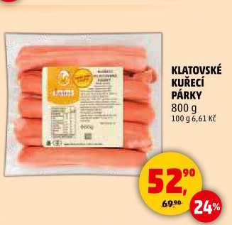 Kuřecí klatovské párky DZ Klatovy