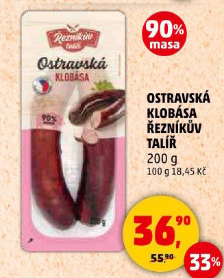 Ostravská klobása Řezníkův talíř