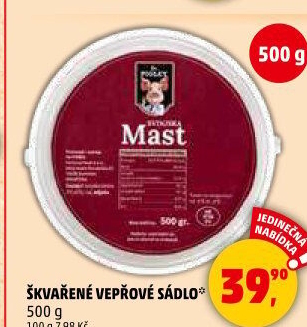 Sádlo vepřové škvařené Dr. Pigley