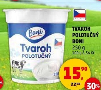 Tvaroh polotučný Boni