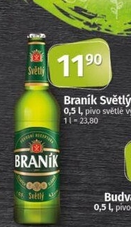 Pivo světlé výčepní 10° Braník