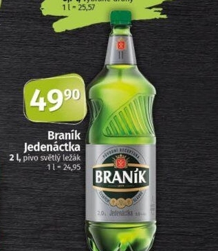 Pivo světlý ležák 11° Jedenáctka Braník