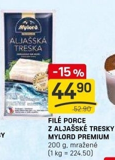 Aljašská treska filé bez kosti mražené Premium Mylord