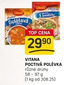 Instantní polévky Poctivá polévka Vitana