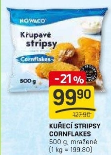 Kuřecí stripsy mražené Cornflakes Nowaco