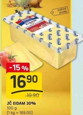 Sýr Eidam Jihočeský 30% Madeta