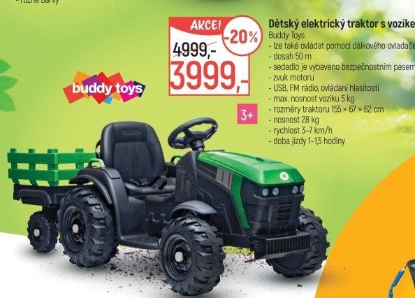 Dětský elektrický traktor Buddy Toys