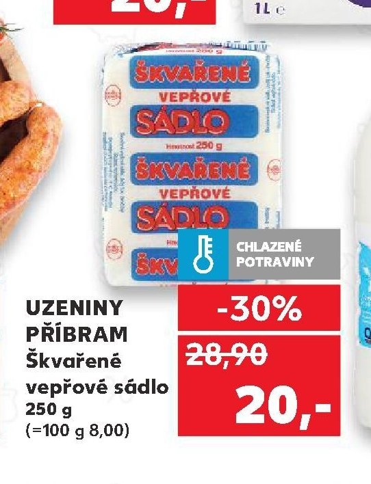 UZENINY PŘÍBRAM Škvařené vepřové sádlo 250 g