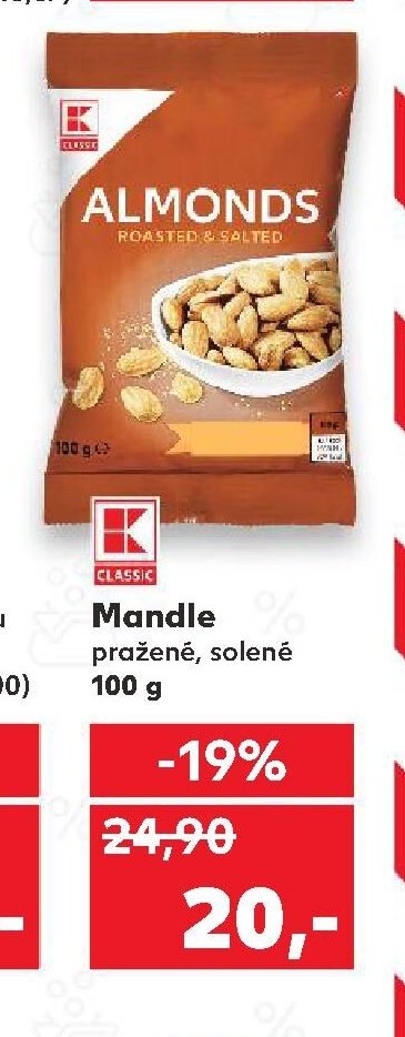 K CLASSIC Mandle pražené, solené 100 g