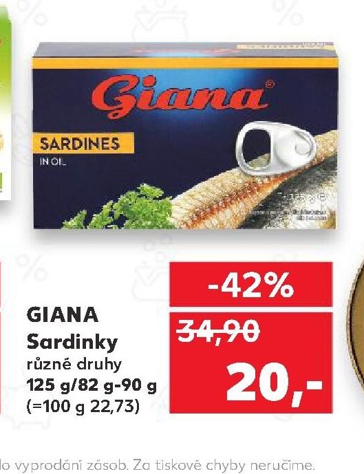 GIANA Sardinky různé druhy 125 g/82 g-90 g