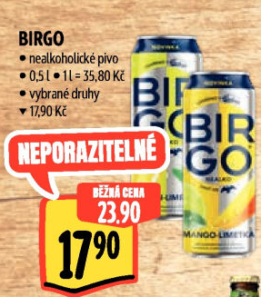 Nealkoholické pivo ochucené Birgo