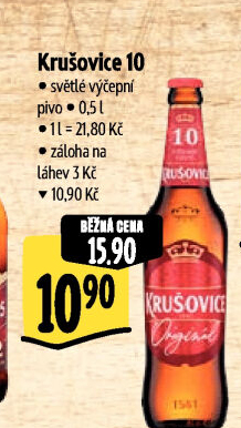 Pivo světlé výčepní Originál Královská 10° Krušovice