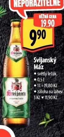Pivo světlý ležák 11° Svijanský Máz Svijany