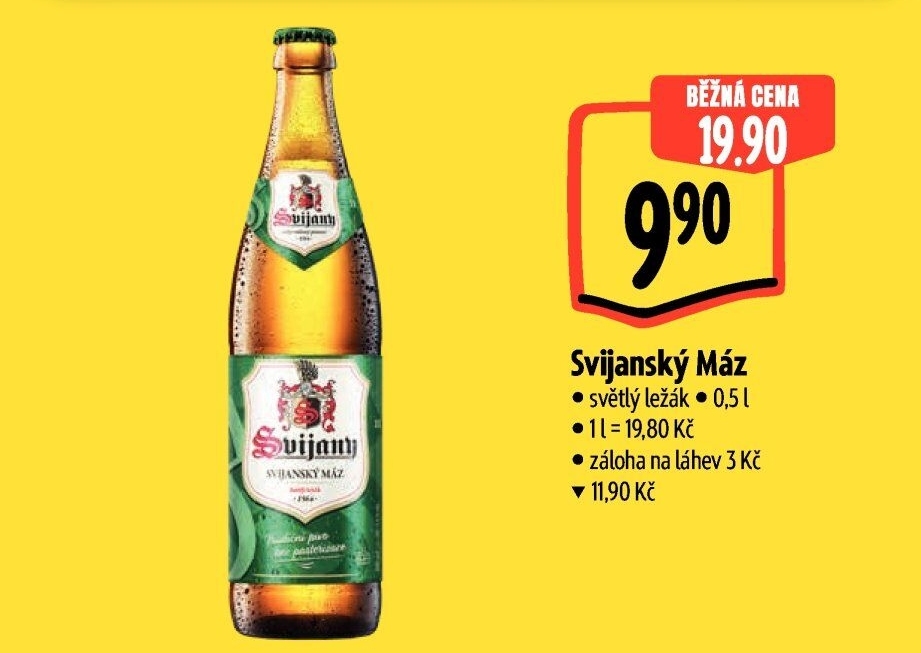 Pivo světlý ležák 11° Svijanský Máz Svijany