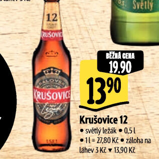 Pivo světlý ležák Královský 12° Krušovice