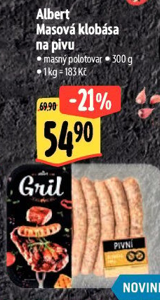 Klobása masová na pivu Albert Gril