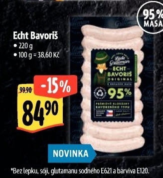 Klobásy Echt Bavoriš Láďa Grileman Kostelecké uzeniny