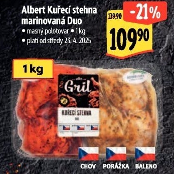 Kuřecí stehna marinovaná Duo Albert Gril