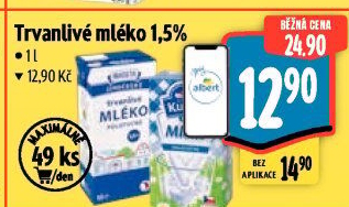 Mléko trvanlivé Jihočeské Madeta - 1,5% polotučné