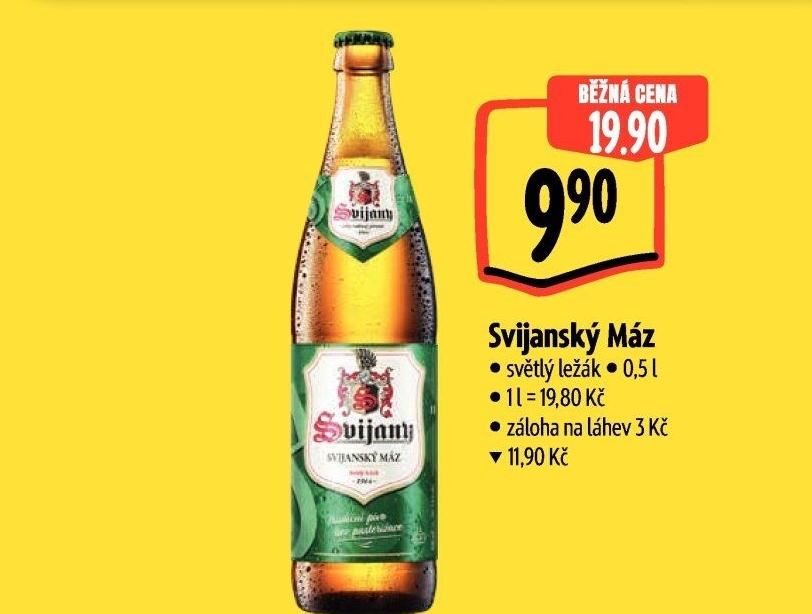 Pivo světlý ležák 11° Svijanský Máz Svijany