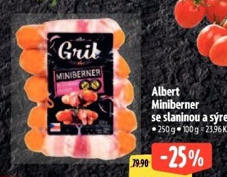 Albert Miniberner se slaninou a sýrem