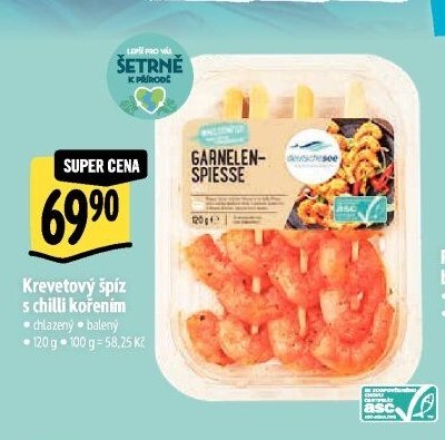 Krevetový špíz s chilli kořením