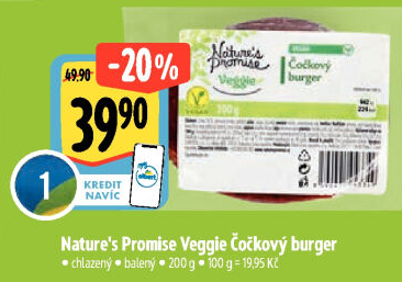 Burger čočkový Veggie Nature'
