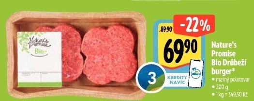 Drůbeží burger bio Nature'