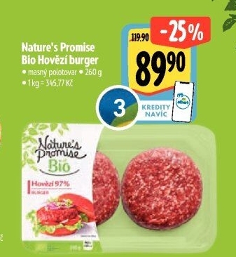 Hovězí burger Bio Nature'
