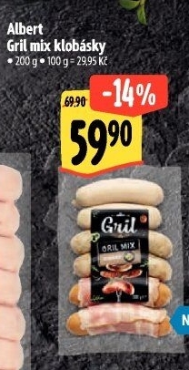 Klobásky Gril mix Albert Gril