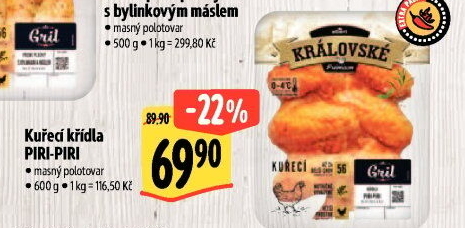 Kuřecí křídla Piri-Piri Královská Albert Gril