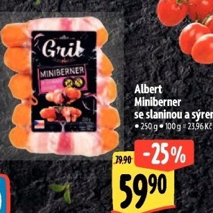 Miniberner se slaninou a sýrem Albert Gril
