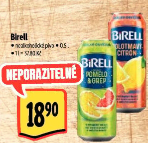 Nealkoholické pivo ochucené Birell