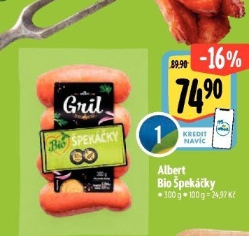 Špekáčky Bio Albert Gril