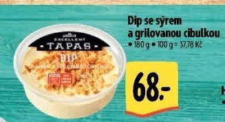Tapas dip k rozehřátí se sýrem a grilovanou cibulkou Albert Excellent