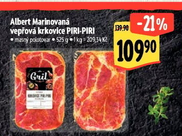 Vepřová krkovice marinovaná bez kosti Piri-Piri Albert Gril