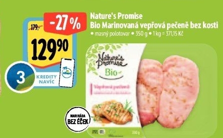 Vepřová pečeně bez kosti marinovaná bio Nature'