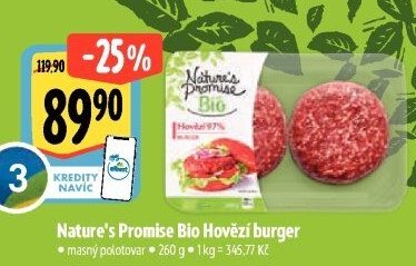 Nature's Promise Bio Hovězí burger