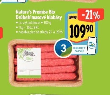 Nature's Promise Bio Drůbeží masové klobásy