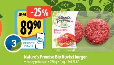 Hovězí burger Bio Nature'