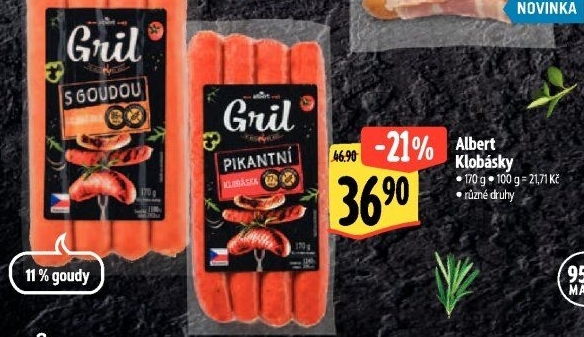 Klobásy na gril Albert Gril