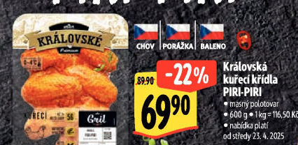 Kuřecí křídla Piri-Piri Královská Albert Gril