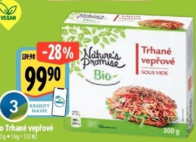 Maso vepřové trhané sous vide bio Nature'