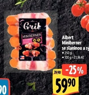 Miniberner se slaninou a sýrem Albert Gril