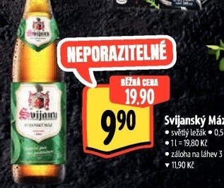 Pivo světlý ležák 11° Svijanský Máz Svijany