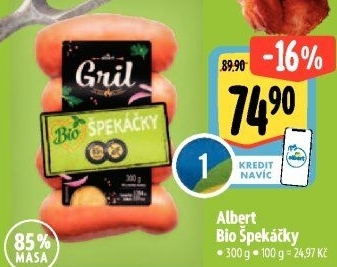 Špekáčky Bio Albert Gril